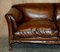 Victorian Claw & Ball Foot Brown Leather Chesterfield Sofa from Howard & Sons 3