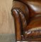 Sofá Chesterfield victoriano con patas y garras de cuero marrón de Howard & Sons, Imagen 7