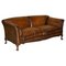 Viktorianisches Chesterfield Ledersofa mit Klauen und Kugelfuß von Howard & Sons 1