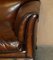 Sofá Chesterfield victoriano con patas y garras de cuero marrón de Howard & Sons, Imagen 8