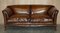 Sofá Chesterfield victoriano con patas y garras de cuero marrón de Howard & Sons, Imagen 2