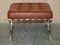 Brown Leather Lounge Armchairs & Ottomans, Set of 4 20