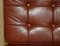 Brown Leather Lounge Armchairs & Ottomans, Set of 4 8