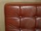 Brown Leather Lounge Armchairs & Ottomans, Set of 4 6