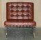 Brown Leather Lounge Armchairs & Ottomans, Set of 4 3