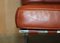 Brown Leather Lounge Armchairs & Ottomans, Set of 4 11