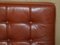 Brown Leather Lounge Armchairs & Ottomans, Set of 4 7