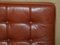 Brown Leather Lounge Armchairs & Ottomans, Set of 4, Image 7