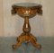 Antique French Burr Walnut, Gilt Brass & Green Marble Side Tables, Set of 2 3