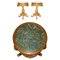 Antique French Burr Walnut, Gilt Brass & Green Marble Side Tables, Set of 2, Image 2