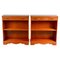 Light Burr & Burl Walnut Library Bookcases with Adjustable Shelves, Set of 2 1