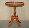 Decorative Burr Yew Wood Side Table with Gallery Rail 3