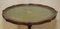 Hardwood, Green Leather & Gold Leaf Inlay Tripod Side Table, Image 3