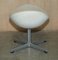 Cream Leather Egg Chair & Footstool from Fritz Hansen, Set of 2 19