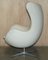 Cream Leather Egg Chair & Footstool from Fritz Hansen, Set of 2 12