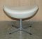 Cream Leather Egg Chair & Footstool from Fritz Hansen, Set of 2 16