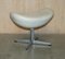 Cream Leather Egg Chair & Footstool from Fritz Hansen, Set of 2 15