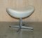 Cream Leather Egg Chair & Footstool from Fritz Hansen, Set of 2, Image 15