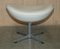 Cream Leather Egg Chair & Footstool from Fritz Hansen, Set of 2, Image 18