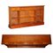 Vintage Burr Yew Wood Dwarf Open Bookcase or Sideboard with Large Drawers, Image 2