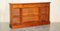 Vintage Burr Yew Wood Dwarf Open Bookcase or Sideboard with Large Drawers 1