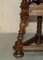 Victorian Aesthetic Movement Carved Oak, Elm & Marble Occasional Table, 1860, Image 11