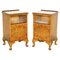 Burr Walnut Nightstands from Alfred Cox, 1950s, Set of 2 1