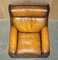 Vintage Hand Dyed Whisky Brown Leather Swivel Armchair, 1970s 9