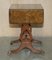 Burr & Burl Walnut Extending Side Tables with Lion Paw Castors, Set of 2 11