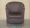 Vintage Suede Tub Armchairs with Wooden Armrests, Set of 2 2