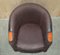 Vintage Suede Tub Armchairs with Wooden Armrests, Set of 2, Image 12