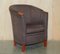 Vintage Suede Tub Armchairs with Wooden Armrests, Set of 2 1