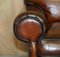 Large Hand Dyed Cigar Brown Leather Club Chair, Image 6