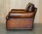 Large Hand Dyed Cigar Brown Leather Club Chair 15