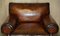 Large Hand Dyed Cigar Brown Leather Club Chair 4