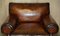 Large Hand Dyed Cigar Brown Leather Club Chair, Image 4