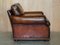 Large Hand Dyed Cigar Brown Leather Club Chair 13