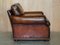 Large Hand Dyed Cigar Brown Leather Club Chair, Image 13