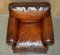 Large Hand Dyed Cigar Brown Leather Club Chair 11