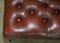 Large Vintage Oxblood Leather 2 Person Footstool with Chesterfield Tufting 9