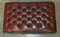 Large Vintage Oxblood Leather 2 Person Footstool with Chesterfield Tufting 6