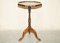 Vintage Hardwood Wine Table with Octagonal Brown Leather, Image 2