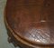Antique Hand-Carved Footstool in Brown Leather, 1850 11