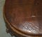 Antique Hand-Carved Footstool in Brown Leather, 1850, Image 11