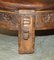 Antique Hand-Carved Footstool in Brown Leather, 1850, Image 7