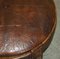 Antique Hand-Carved Footstool in Brown Leather, 1850 12