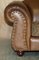 Vintage Scottish Castle Brown Leather Sofa from Thomas Lloyd, Set of 2, Image 6