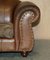Vintage Scottish Castle Brown Leather Sofa from Thomas Lloyd, Set of 2, Image 12