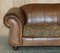 Vintage Scottish Castle Brown Leather Sofa from Thomas Lloyd, Set of 2, Image 4