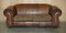 Vintage Scottish Castle Brown Leather Sofa from Thomas Lloyd, Set of 2 19